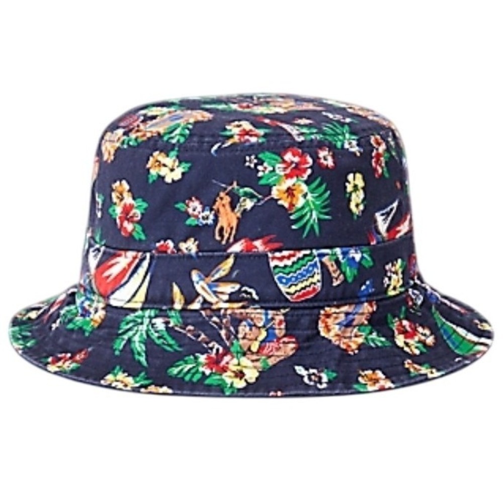 Polo Ralph Lauren Hawaiian Print Summer Bucket Hat S/M New